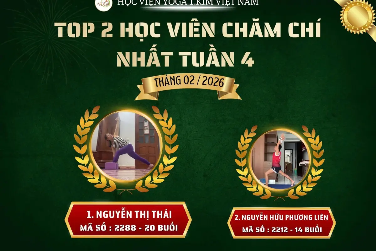 Bảng Vàng Kinafit: Học Viên Tập Yoga Chăm Chỉ Nhất Tuần 4/2026